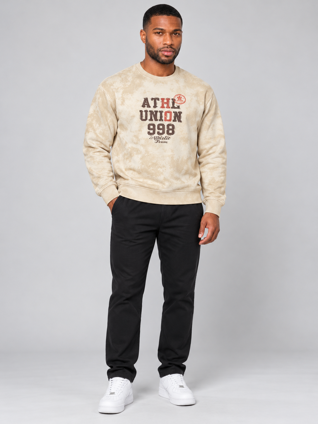 Off White Colour Regular Fit Primium Sweatshirt