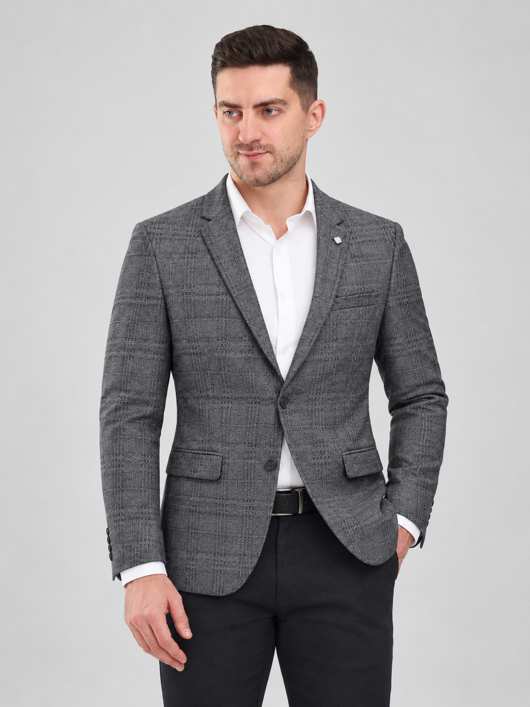 Men’s Full Sleeve Check Pattern Blazer