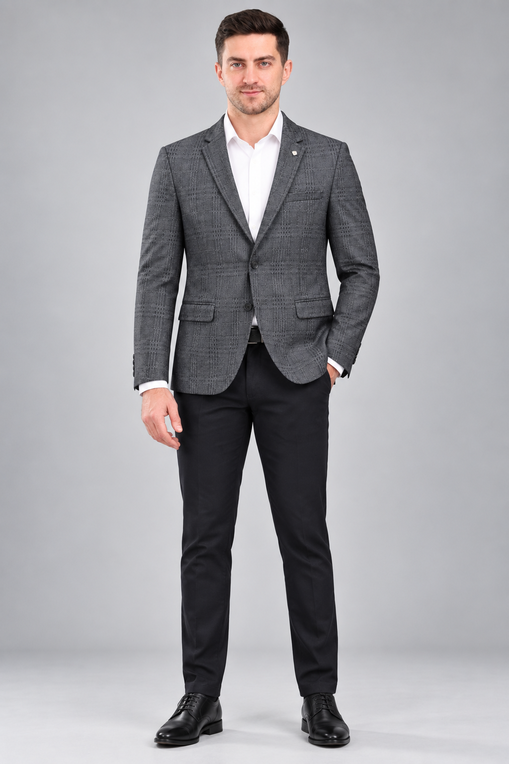 Men’s Full Sleeve Check Pattern Blazer