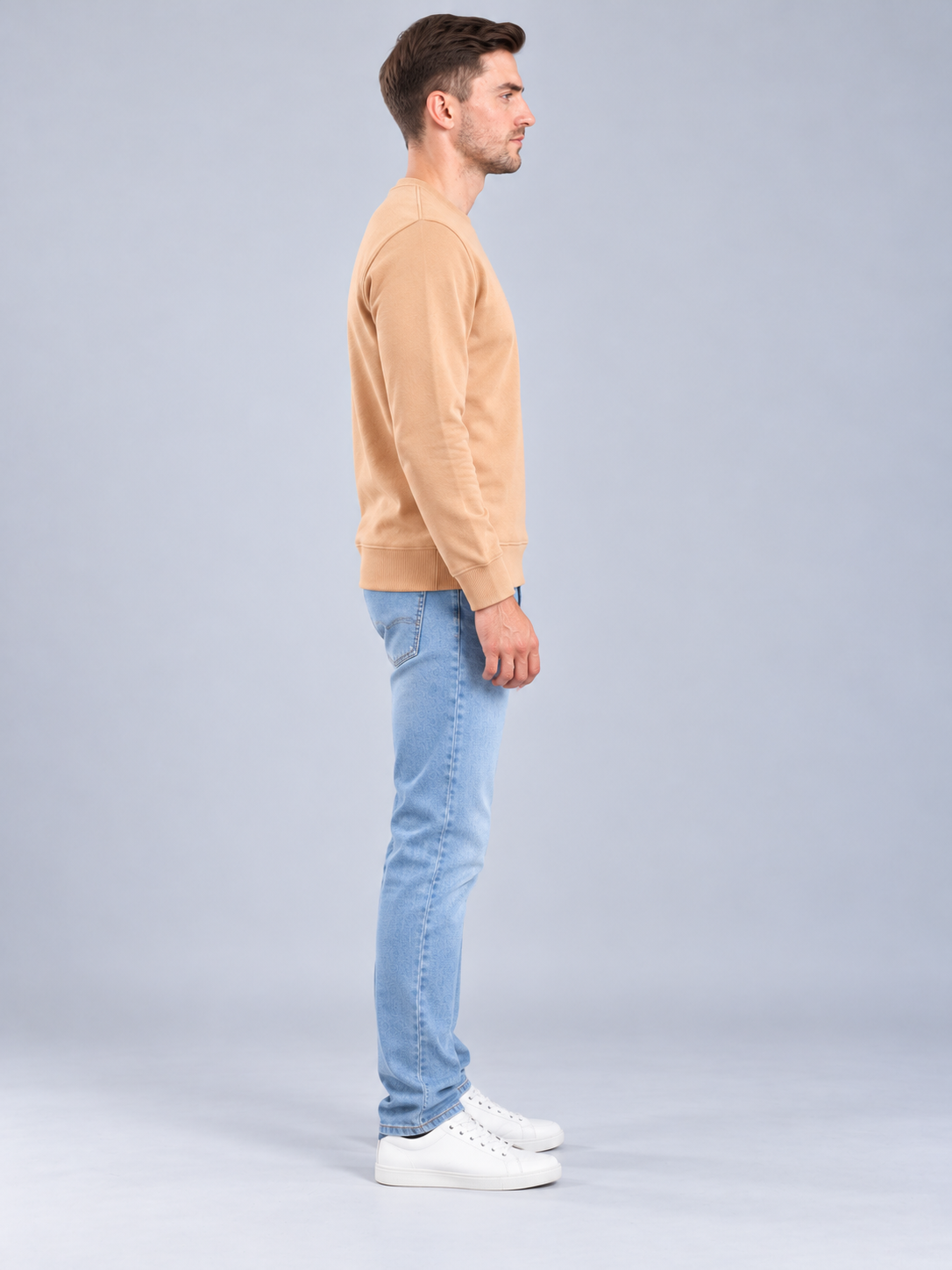 Men’s Premium Round Neck Orange Sweatshirt