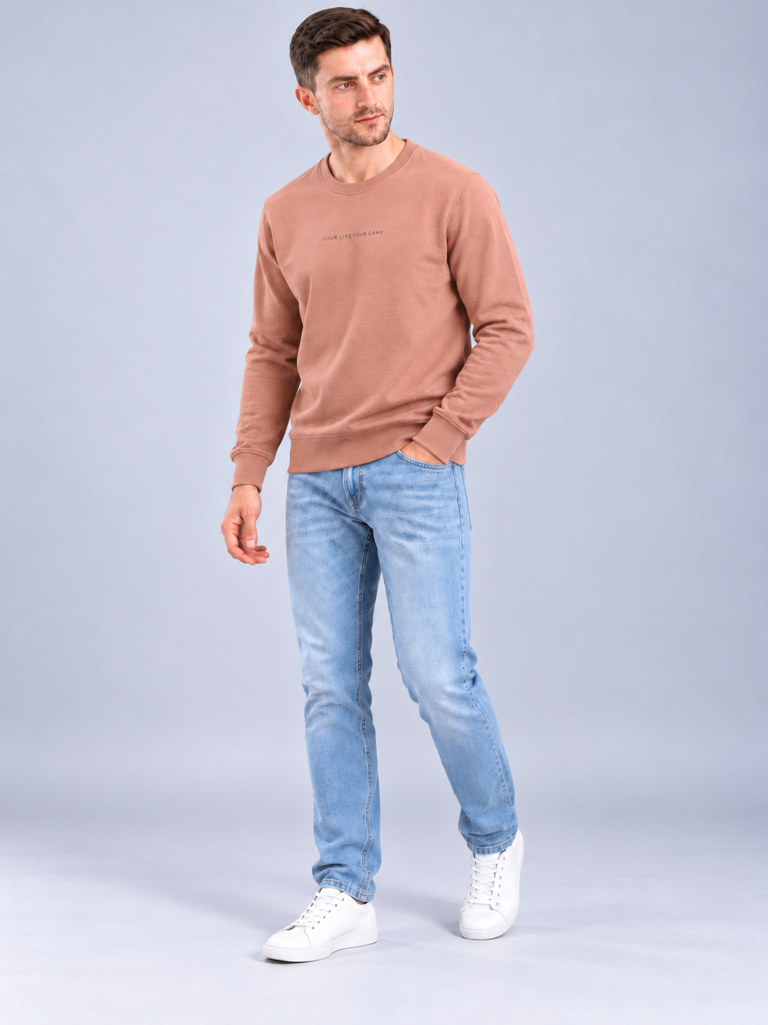Men’s Premium Round Neck Rust Sweatshirt