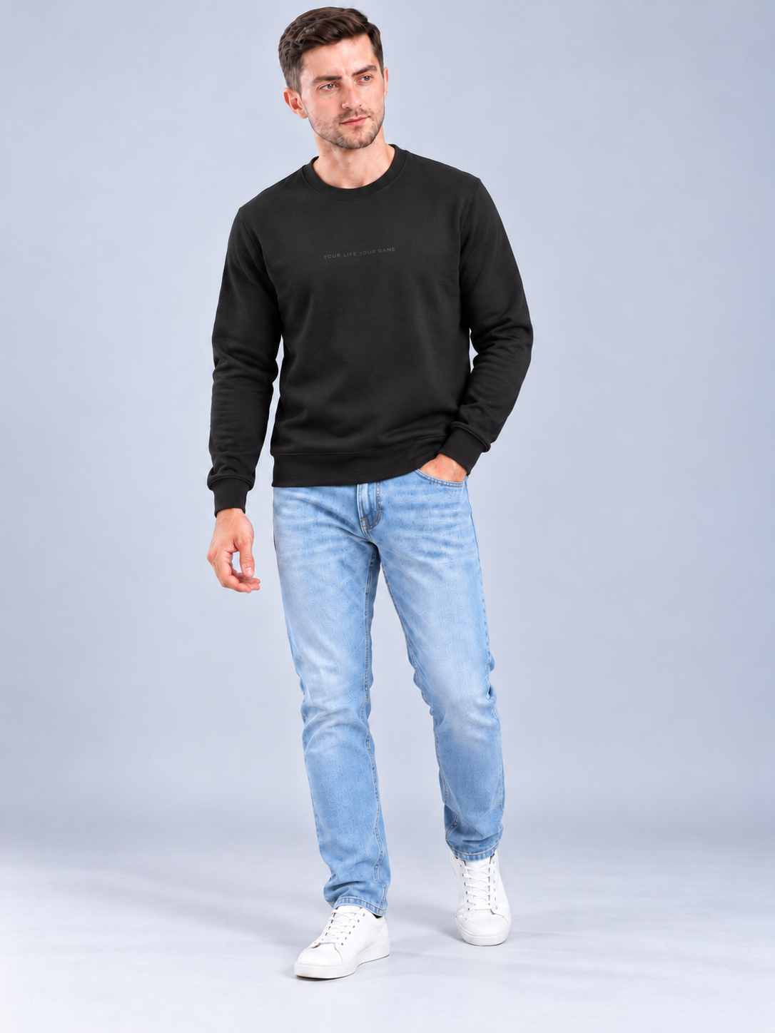 Men’s Premium Round Neck Black Sweatshirt