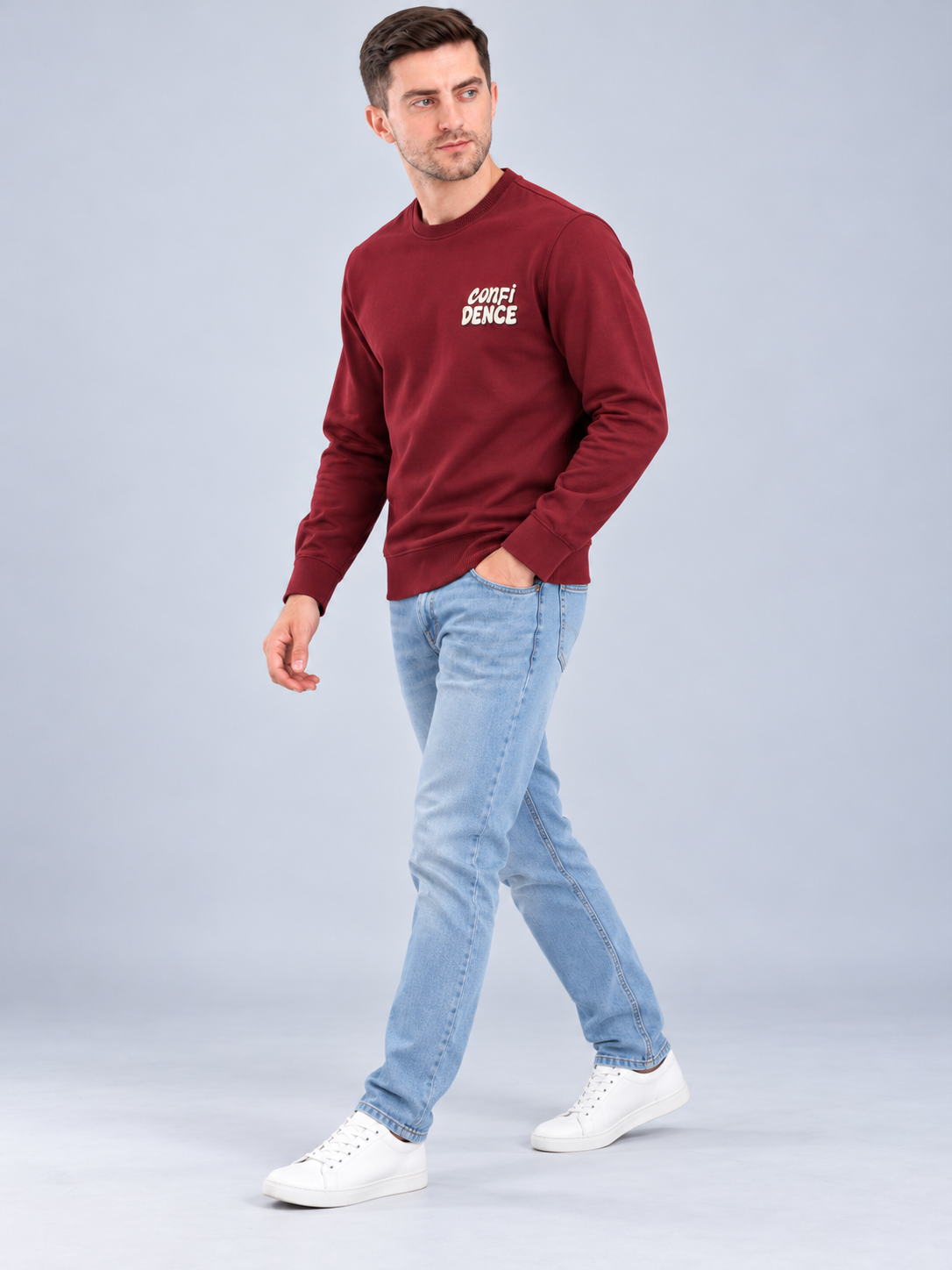 Mehroon Colour Regular Fit Primium Sweatshirt