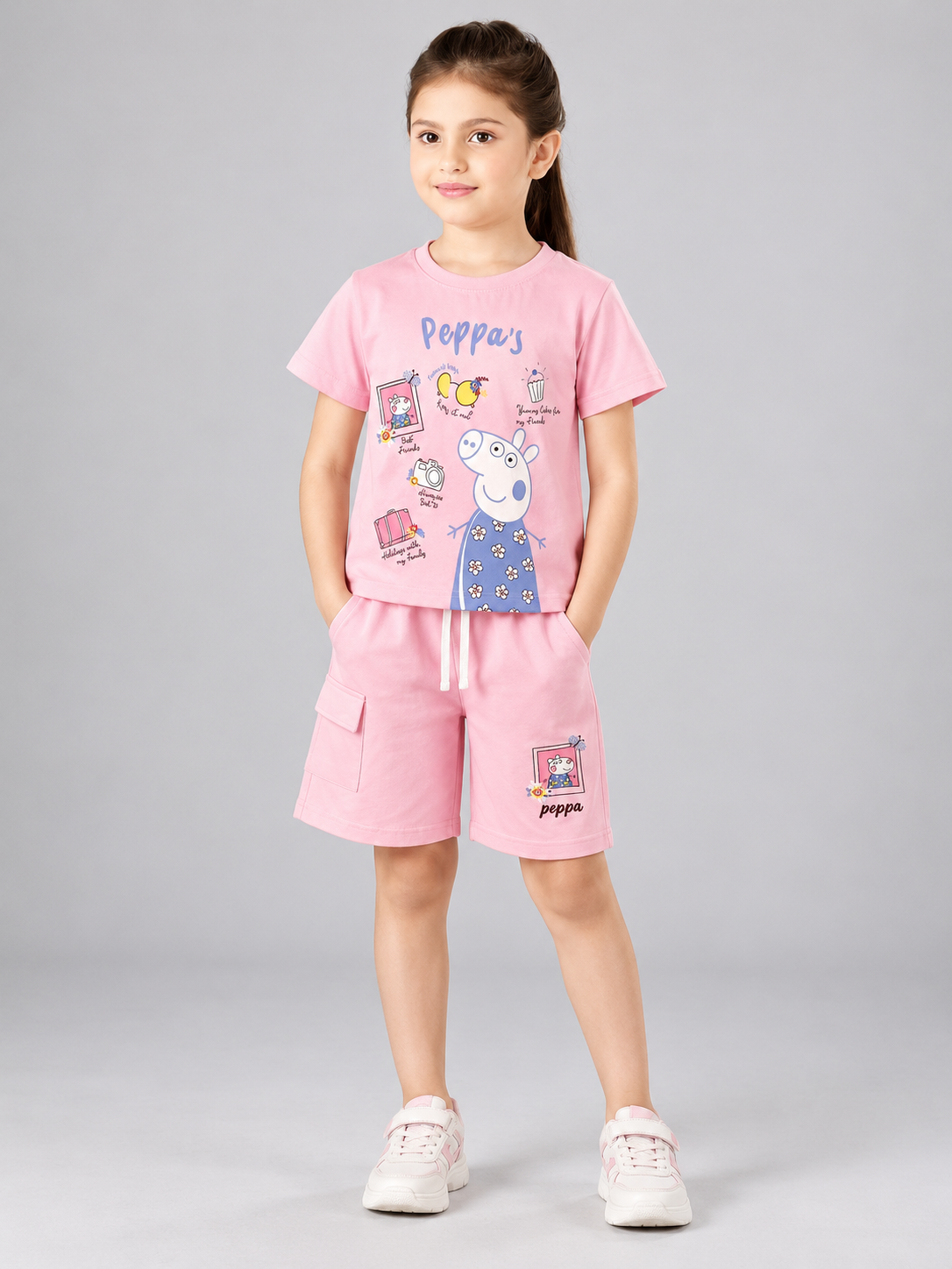 Girls Premium Printed Round Neck Co-Ord Set