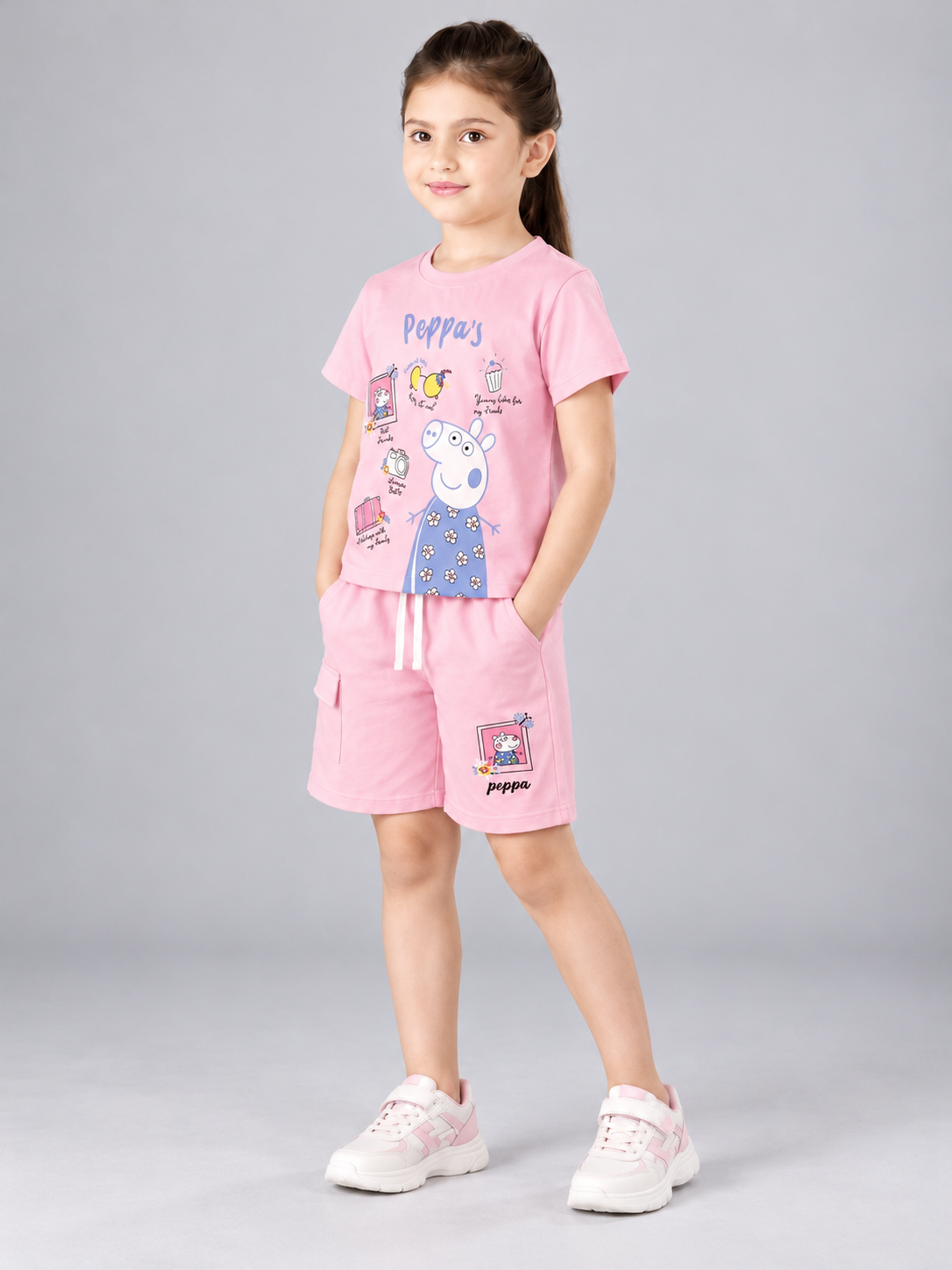 Girls Premium Printed Round Neck Co-Ord Set