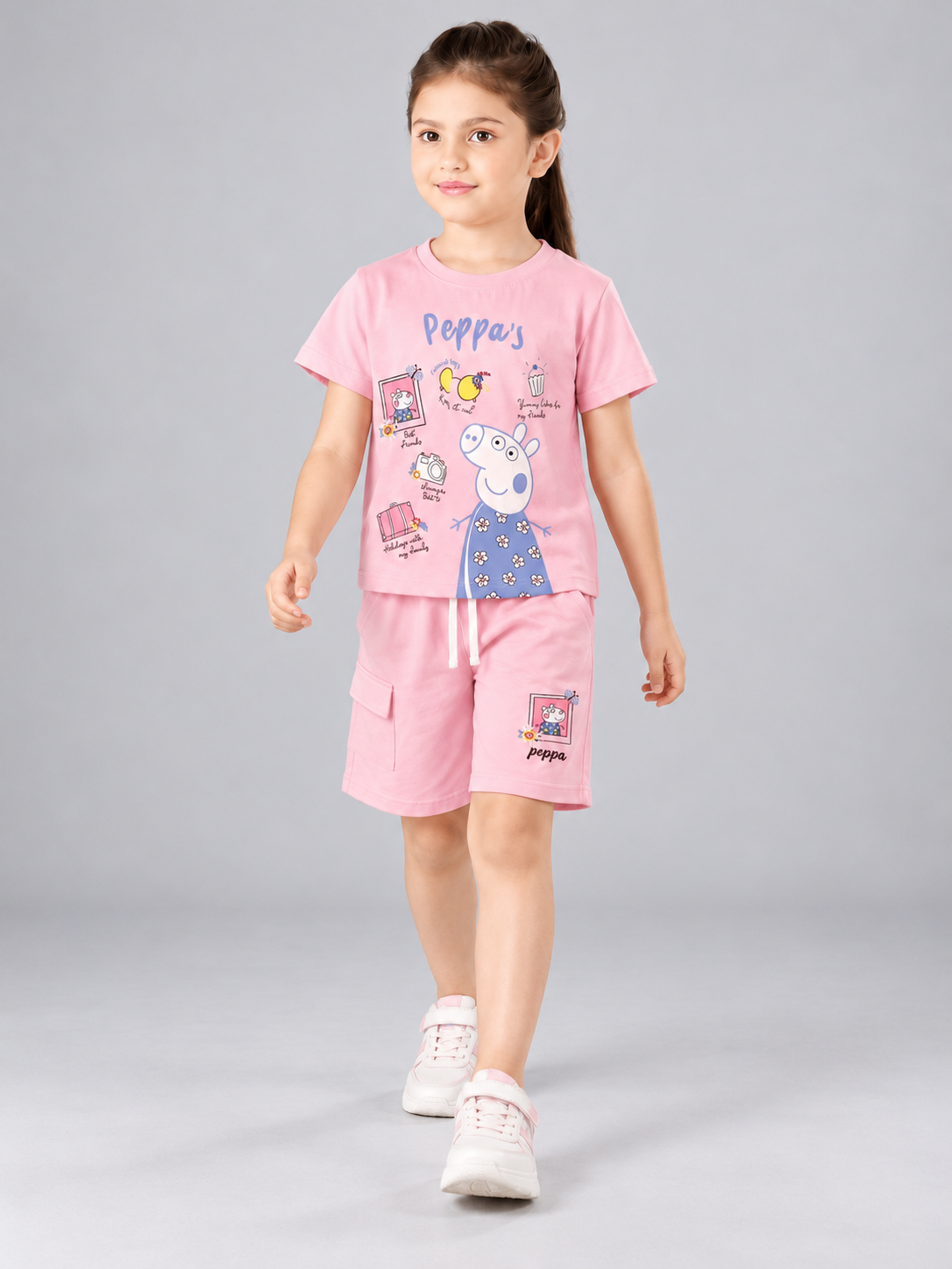 Girls Premium Printed Round Neck Co-Ord Set