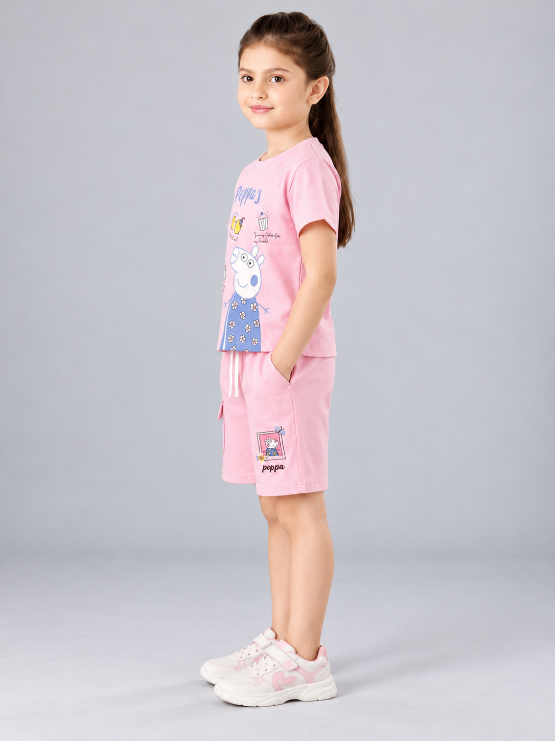 Girls Premium Printed Round Neck Co-Ord Set
