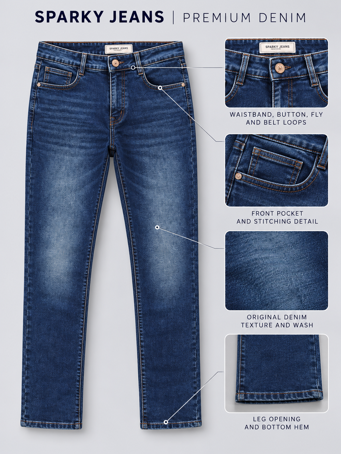 Men's Premium Narrow Fit Denim Jeans