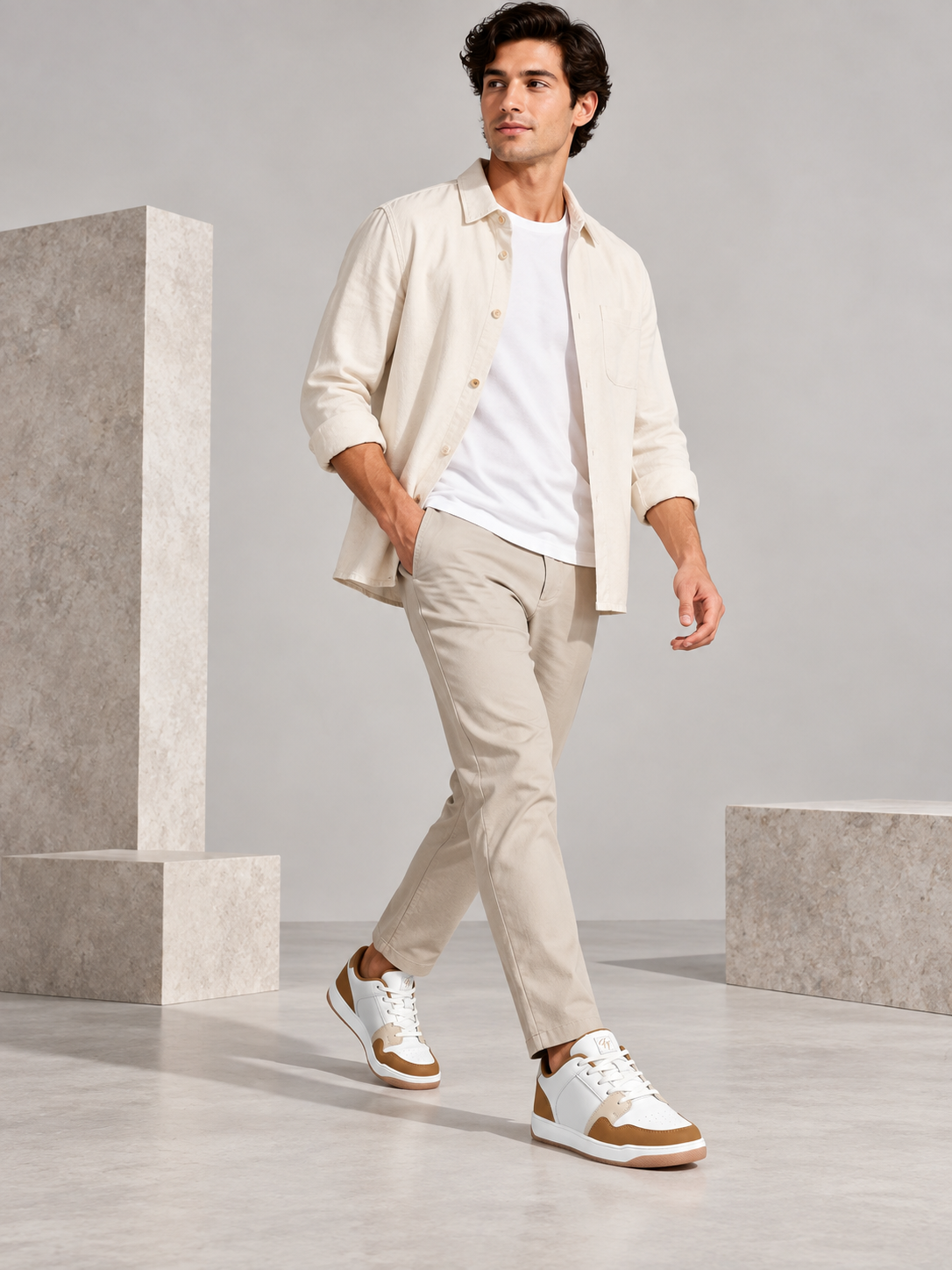 Men's Primum Off White Colour Casual Shose
