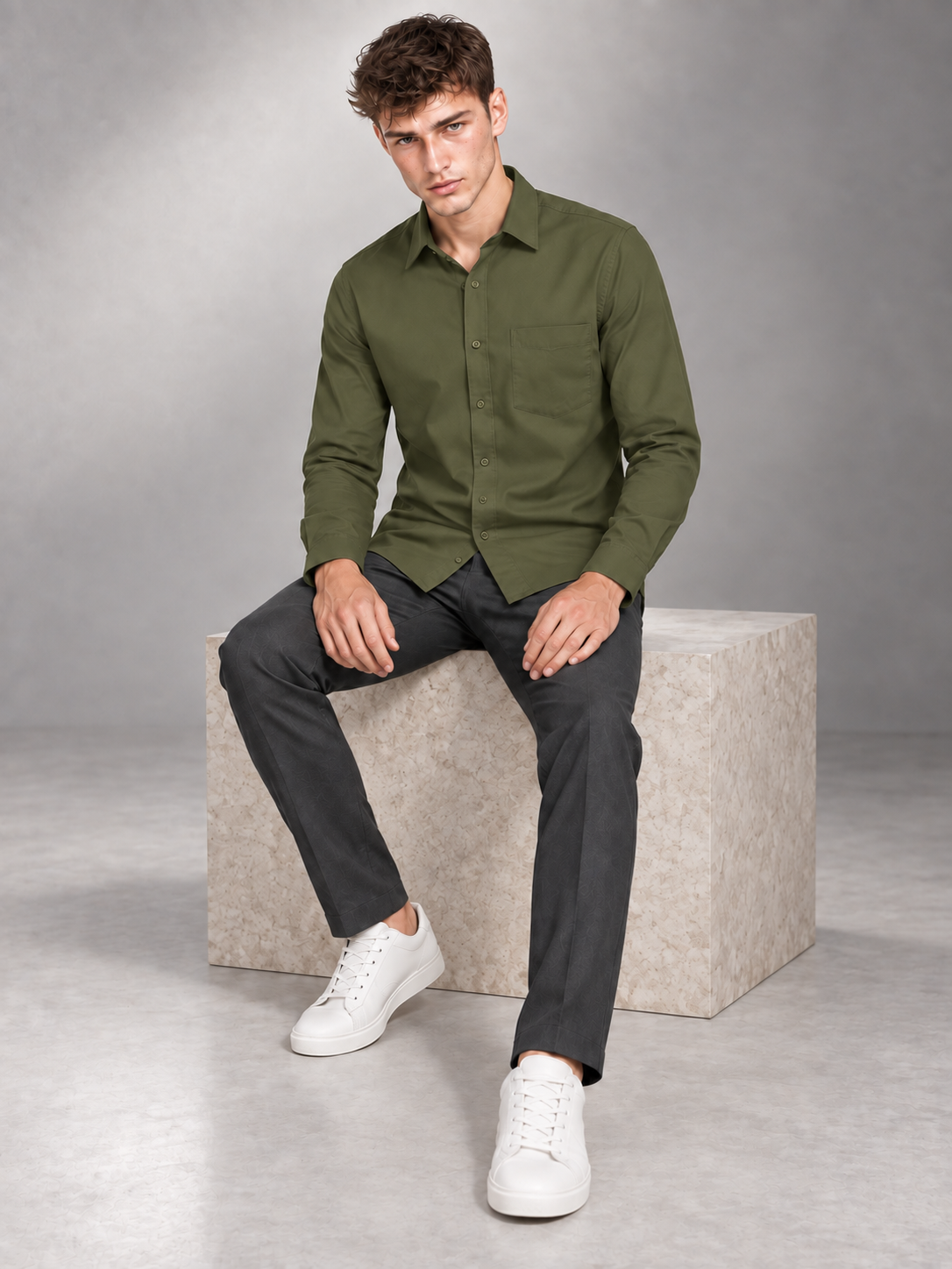 Men's Premium Olive Shirt