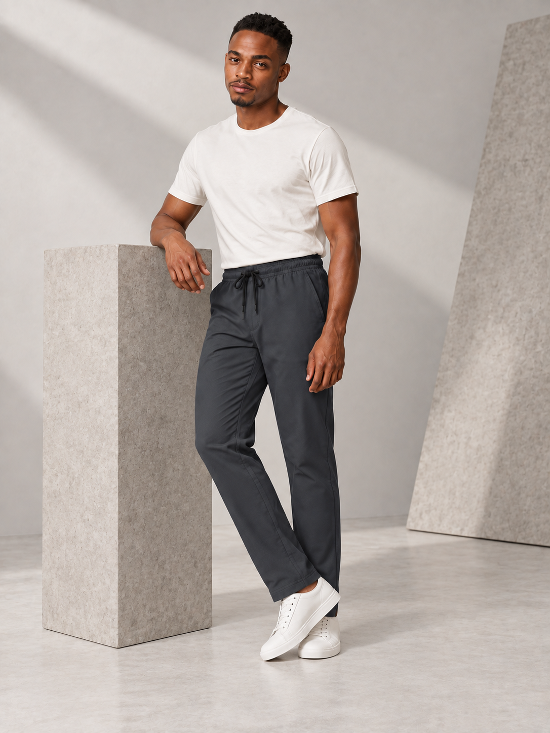 Men Blue Solid Casual Lower