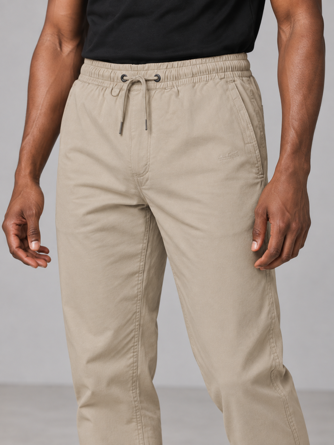 Men Beige Solid Casual Lower