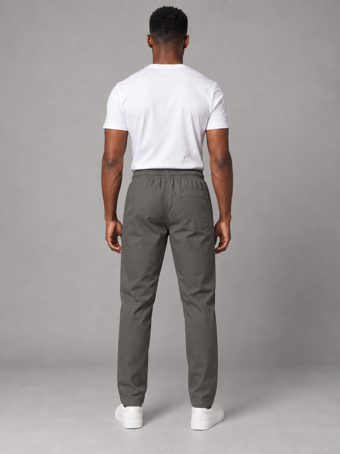 Men Light Grey Solid Casual Lower
