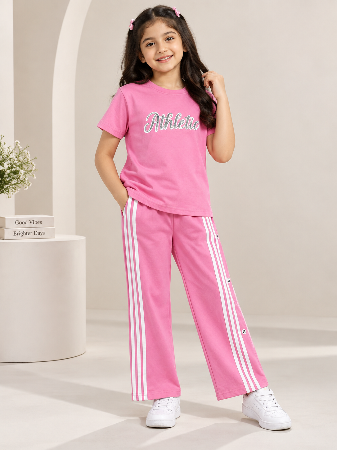 Girls Premium Printed Round Neck Co-Ord Set