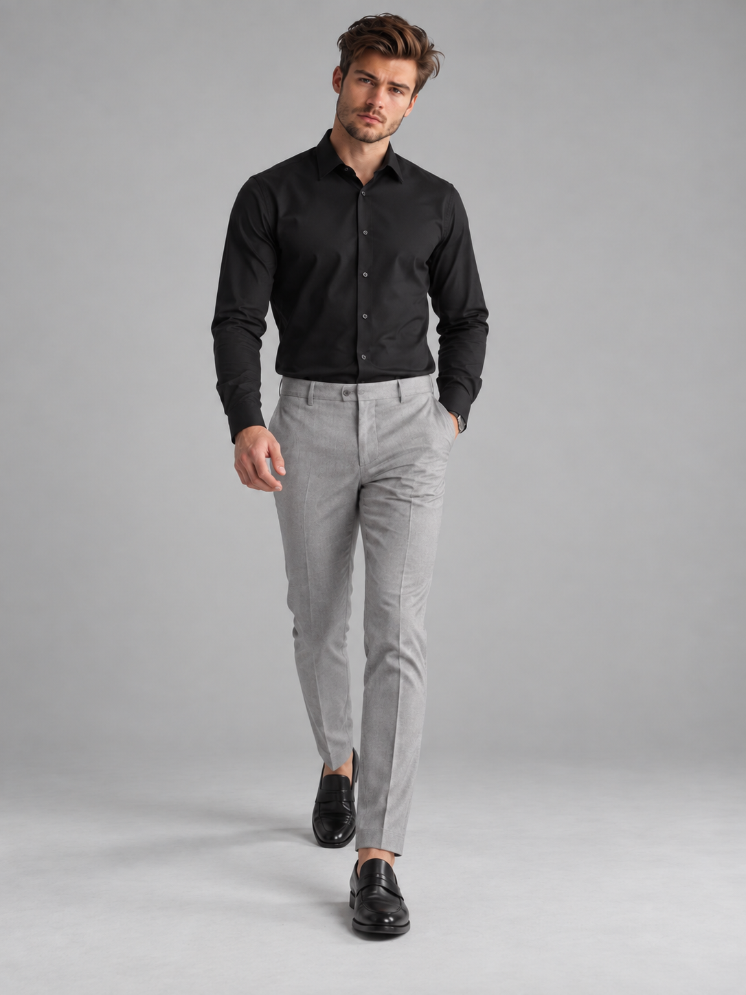 Men’s Premium Solid Full Sleeve Black Shirt