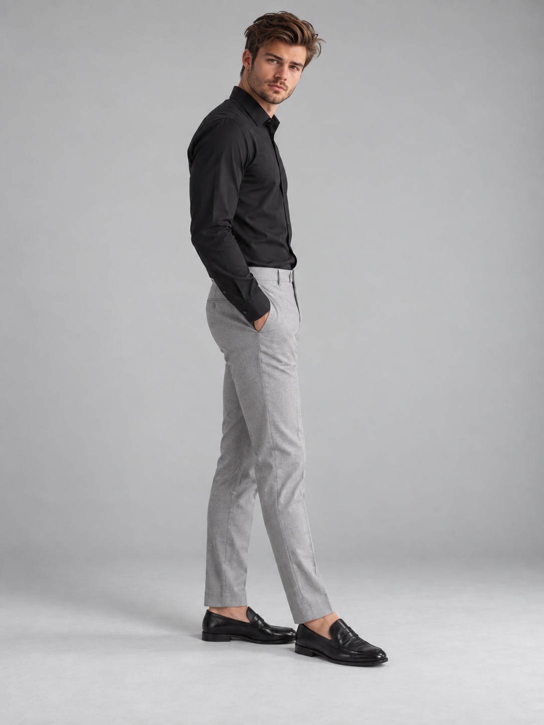 Men’s Premium Solid Full Sleeve Black Shirt