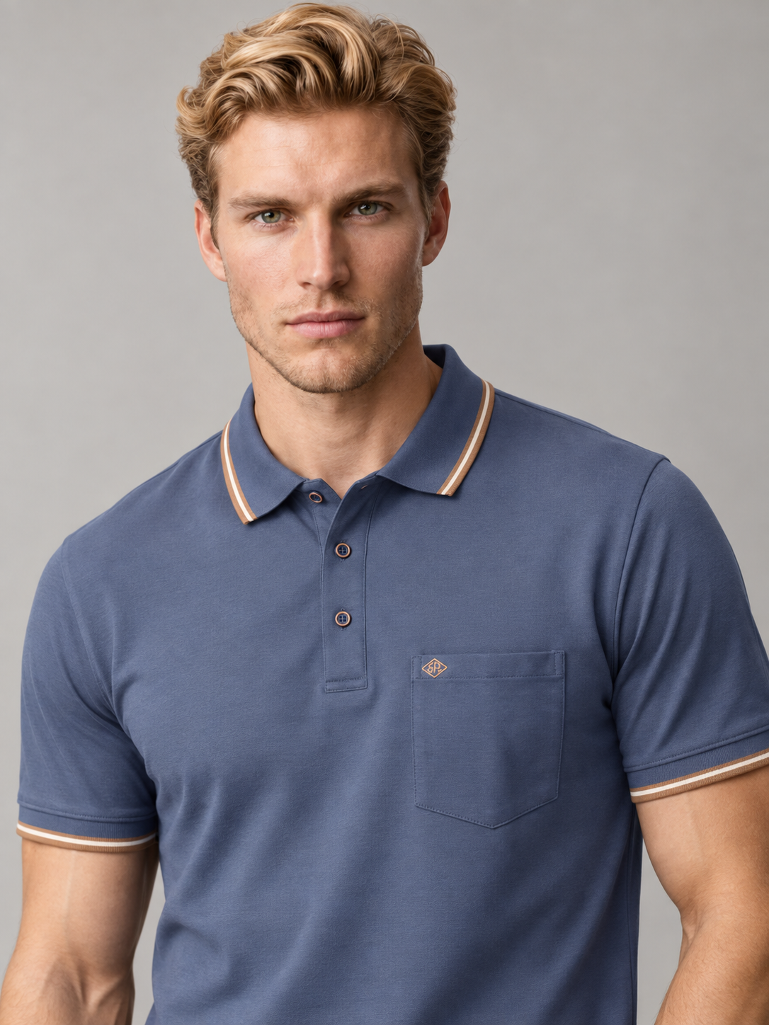 Men’s Premium Cotton Blend Half Sleeve Zipper Polo T-Shirt