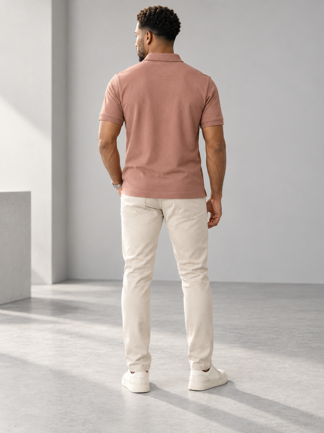 Men’s Premium Cotton Blend Half Sleeve Zipper Polo T-Shirt