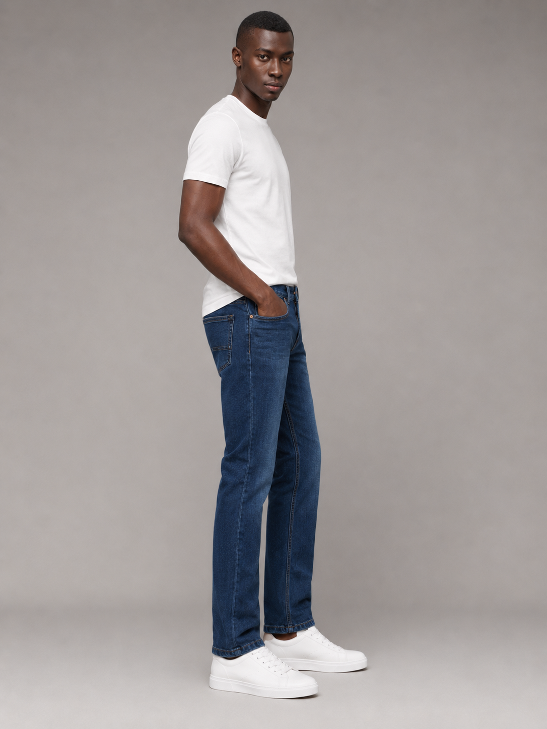 SPARKY Men's Slim Fit Denim Jeans Dark Blue