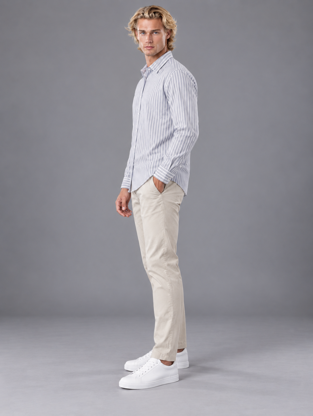 Men Grey Colour Premium Shirt