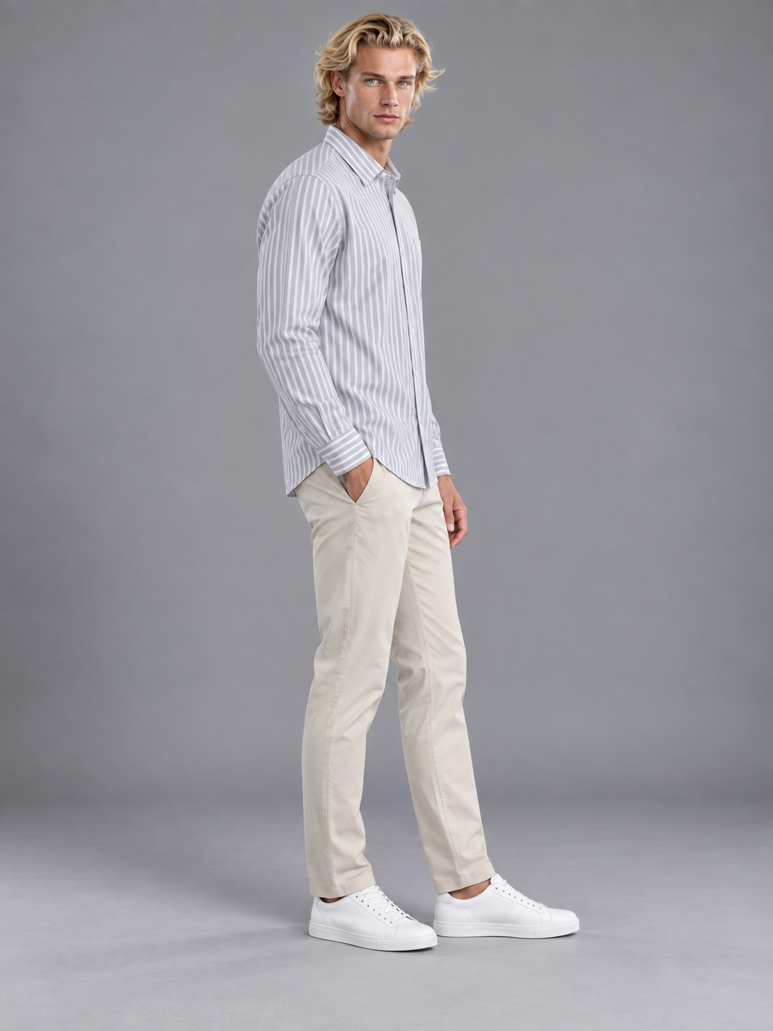 Men Grey Colour Premium Shirt