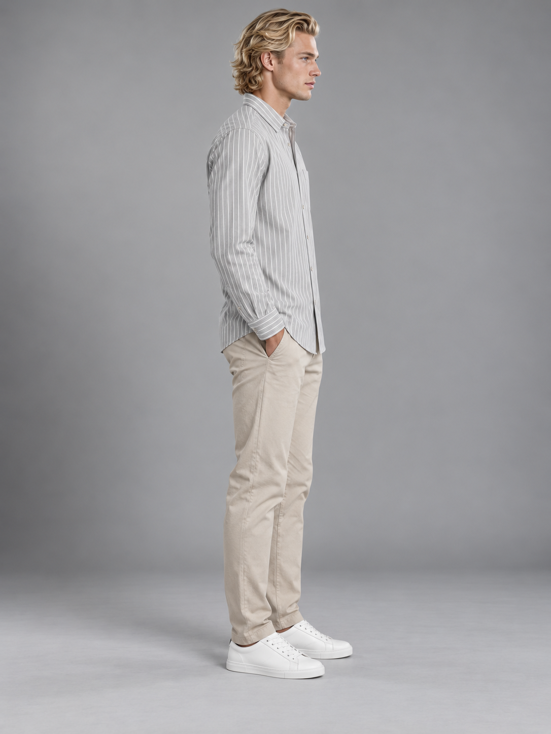 Men Grey Colour Premium Shirt