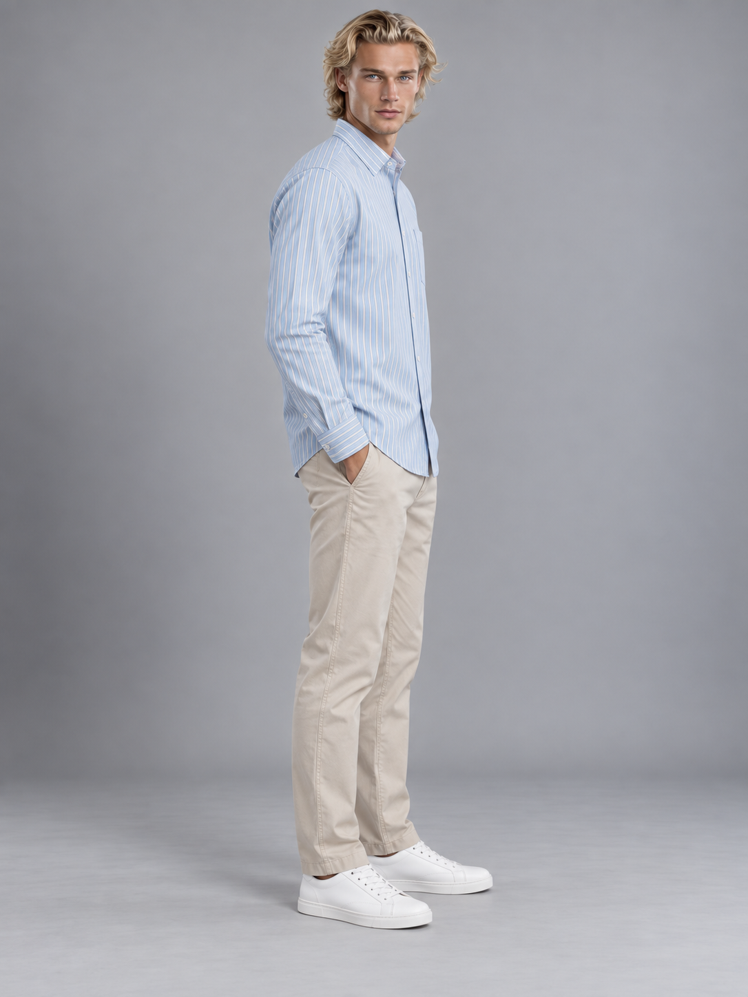 Men Blue Colour Premium Shirt