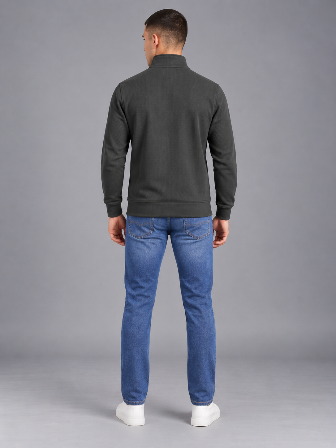 Men's Solid Full Sleeves & Full Zipper Plain Sweatshirt