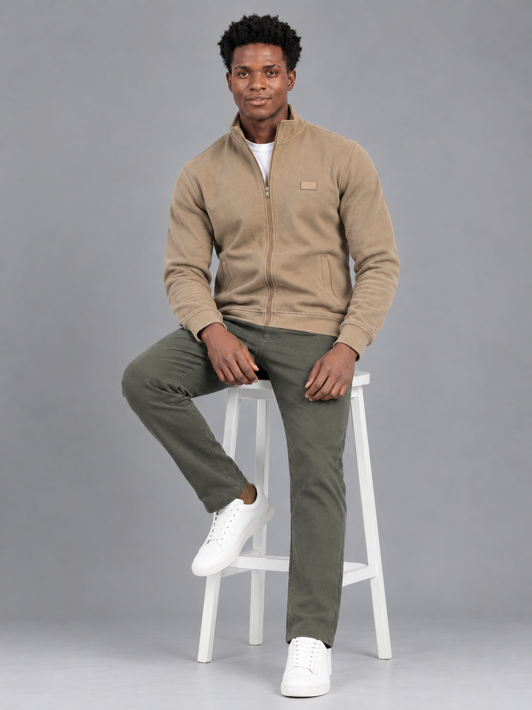 Men's Solid Full Sleeves & Full Zipper Plain Sweatshirt