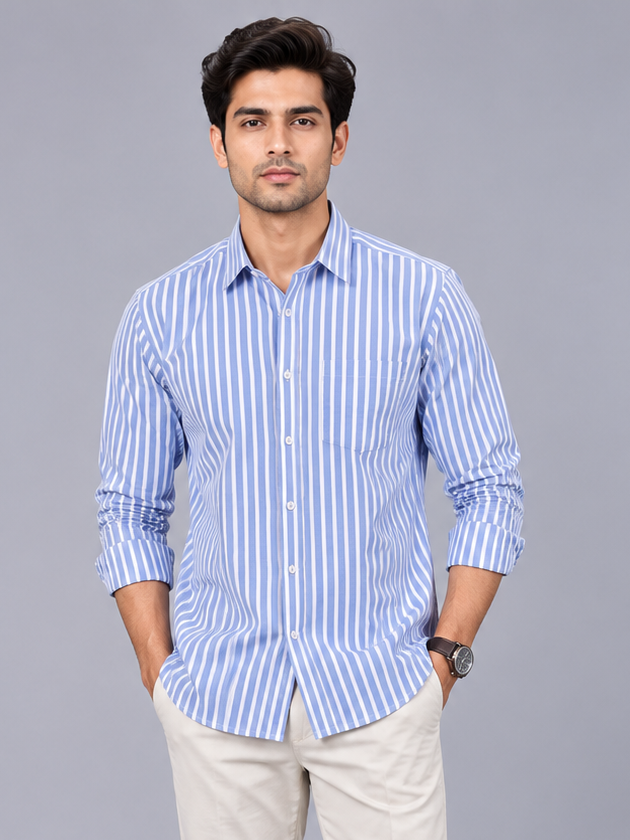 Men`s Blue Colour Premium Shirt