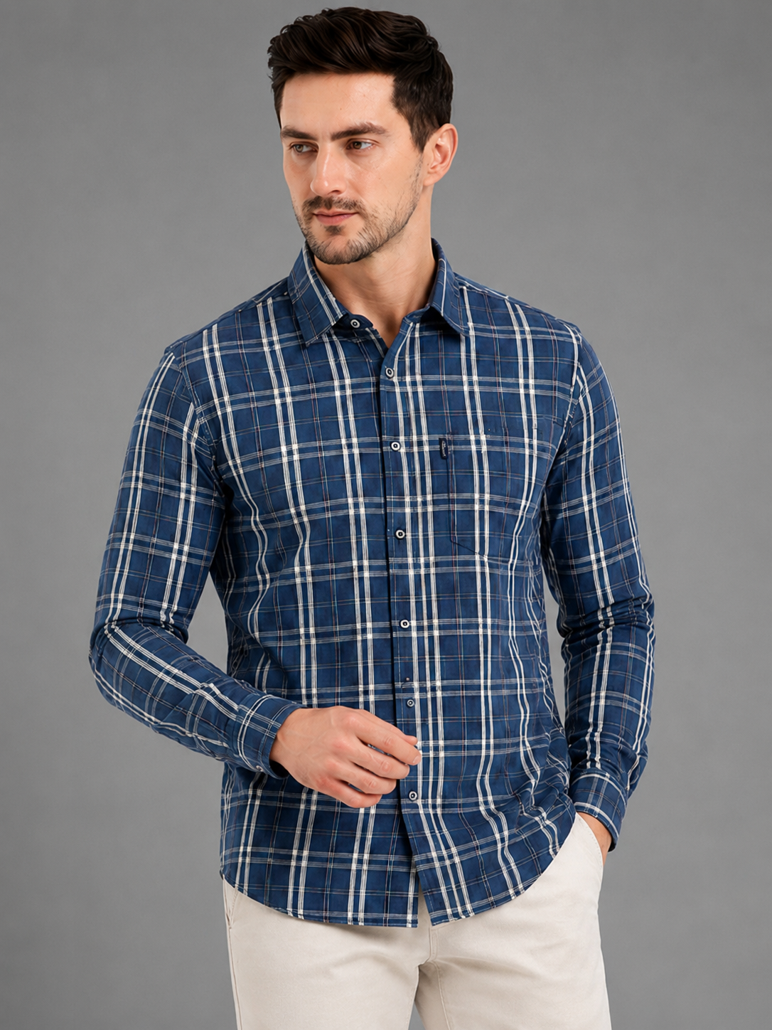 SPARKY Men Formal Business Shirt | Modern Stylish Full Sleeve Shirt Blue Color