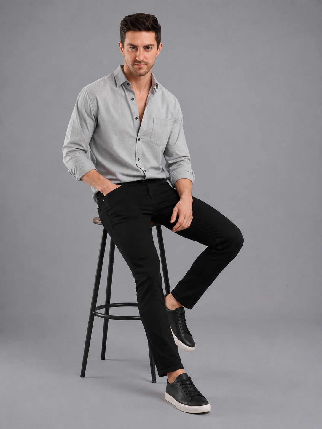 Men Stretch Comfort Fit | Mid Blue Jeans | Premium Casual Denim