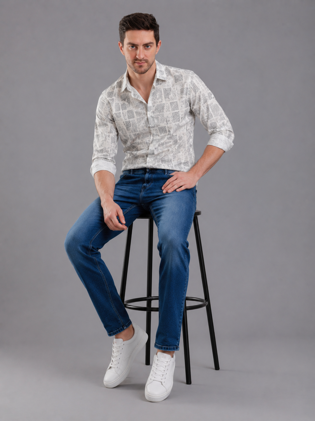 SPARKY Men | Stretch Comfort Fit | Mid Blue Jeans | Premium Casual Denim