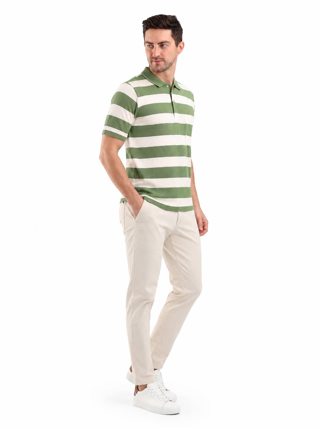 SPARKY Men Green Regular Fit Polo T-Shirt | Everyday Casual Style