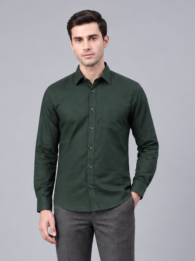 Men Premium Casual Plain Full Sleeve Shirt
