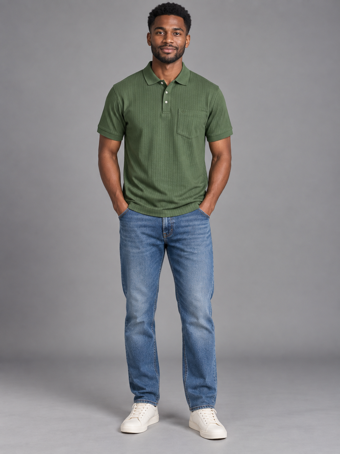 Men Green Colour Premium Solid Polo T-Shirt