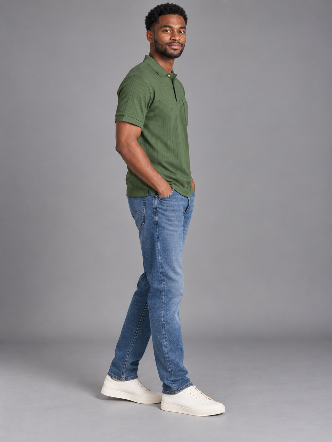 Men Green Colour Premium Solid Polo T-Shirt
