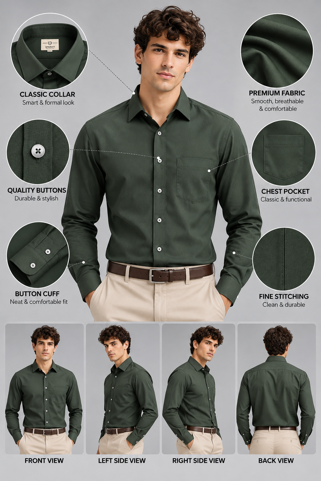 Men’s Premium Plain Formal Shirt