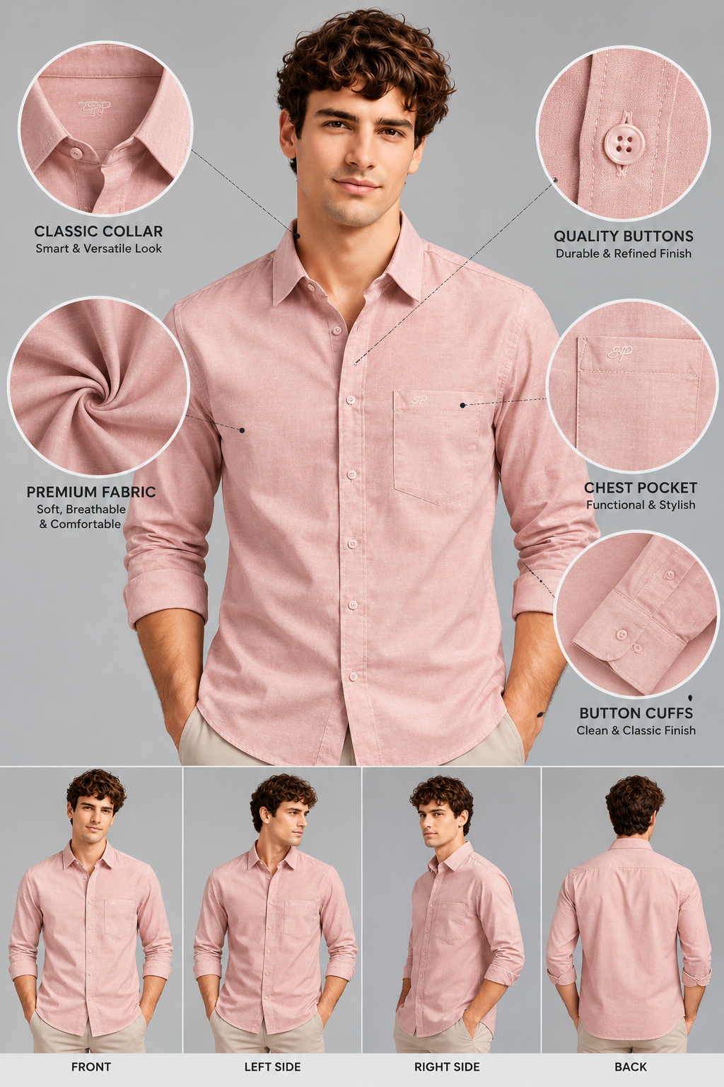 Men’s Premium Plain Casual Shirt