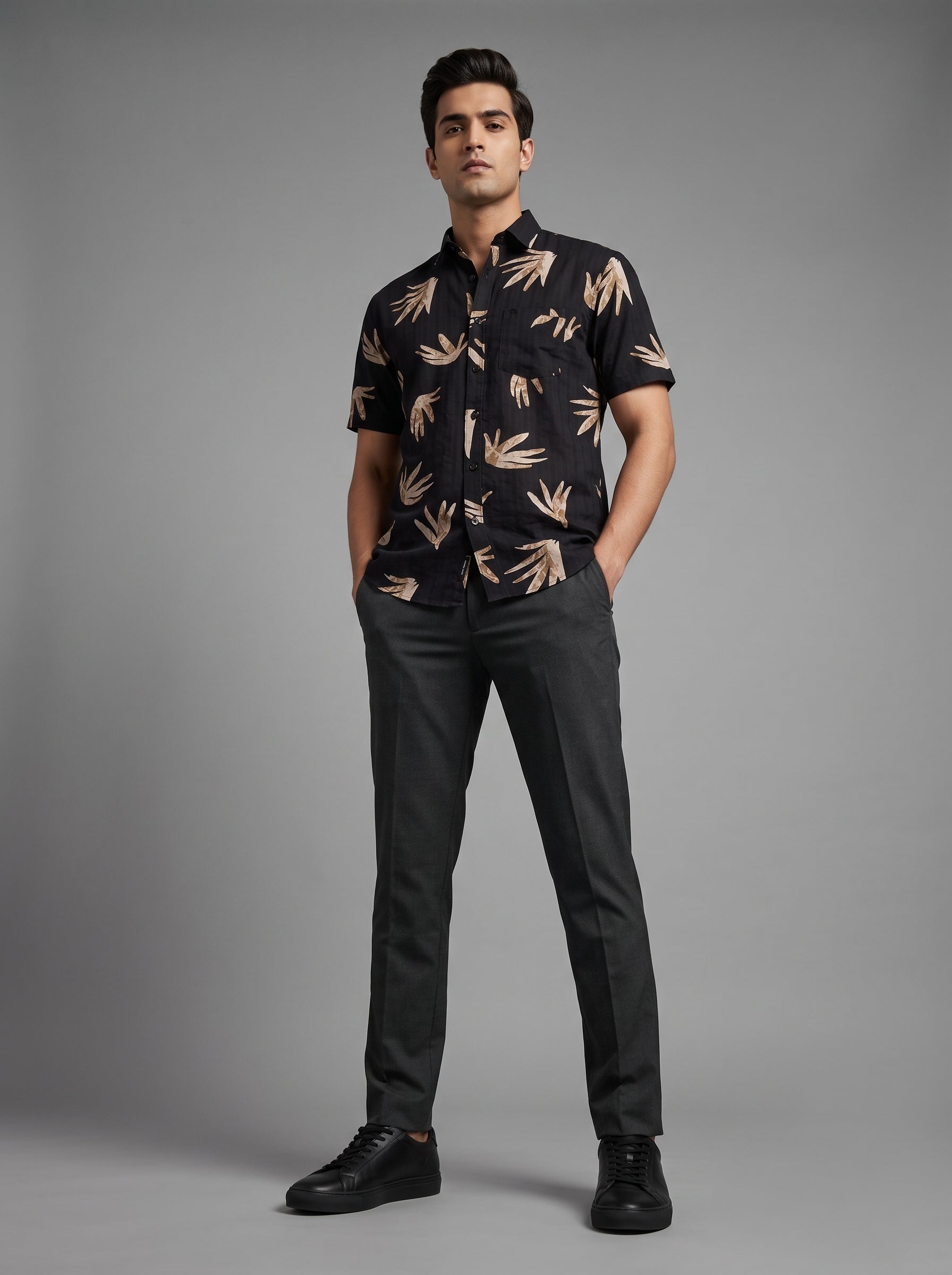 Men Premium Casual Print Half Sleeve Regular Fit Shirt