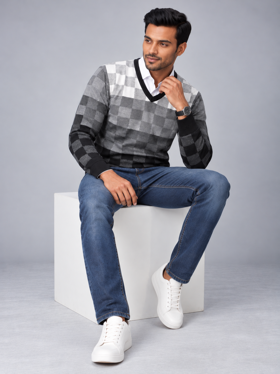 Men's Premium Full Sleeve V-Neck Sweater