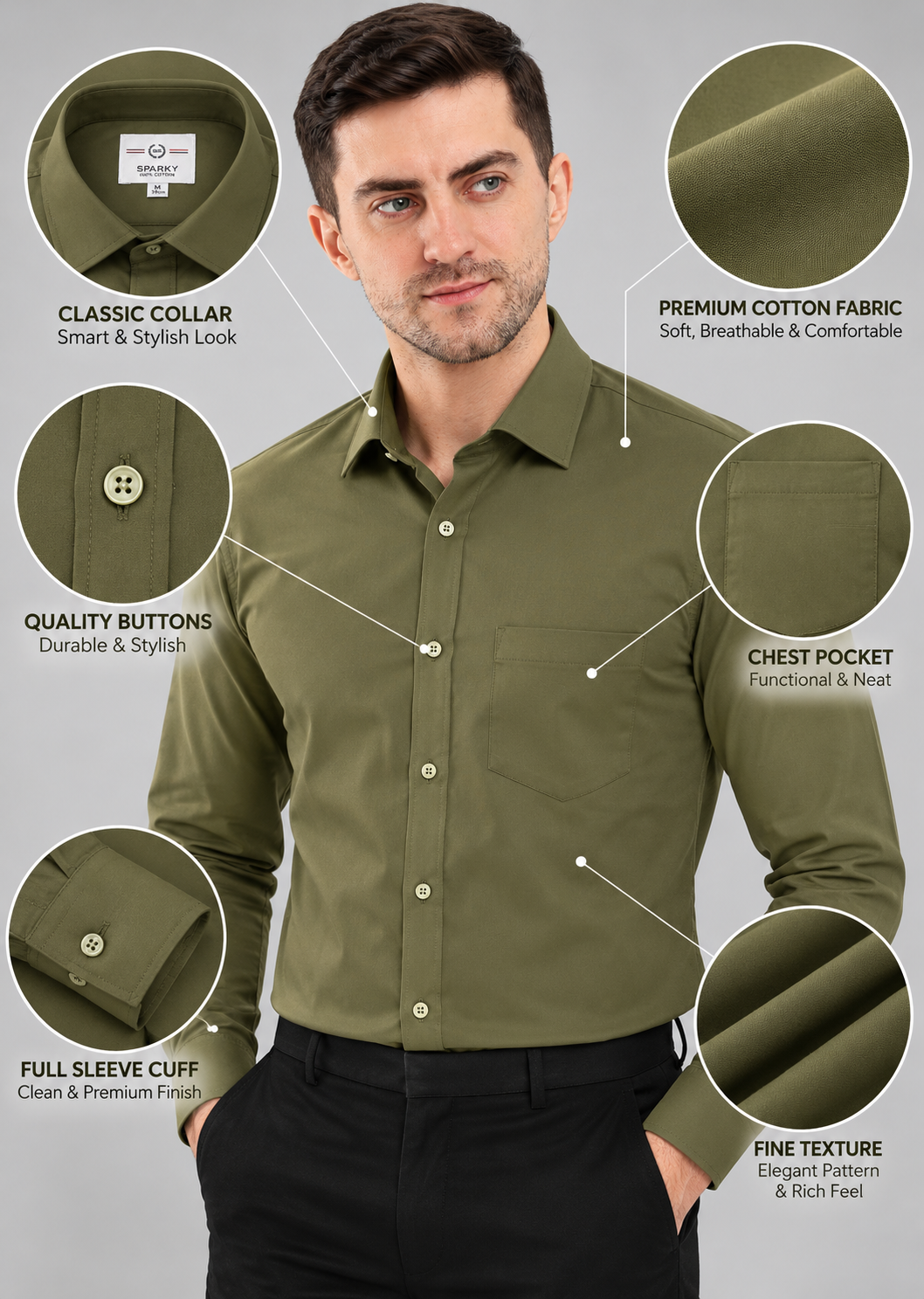 Men’s Premium Formal Plain Shirt