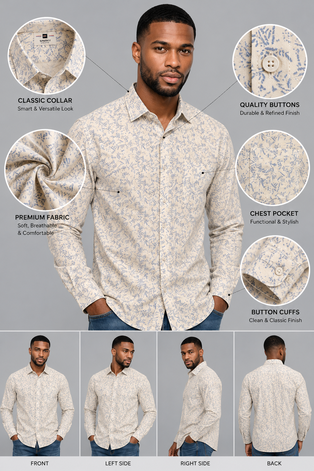 Men’s Premium Printed Casual Shirt