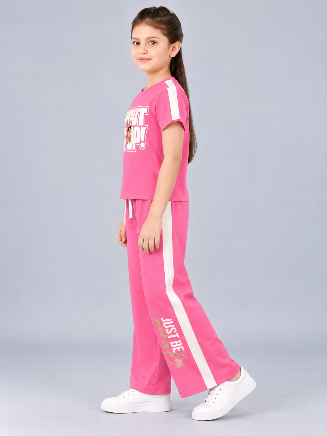 Girls Premium Printed Round Neck Co-Ord Set