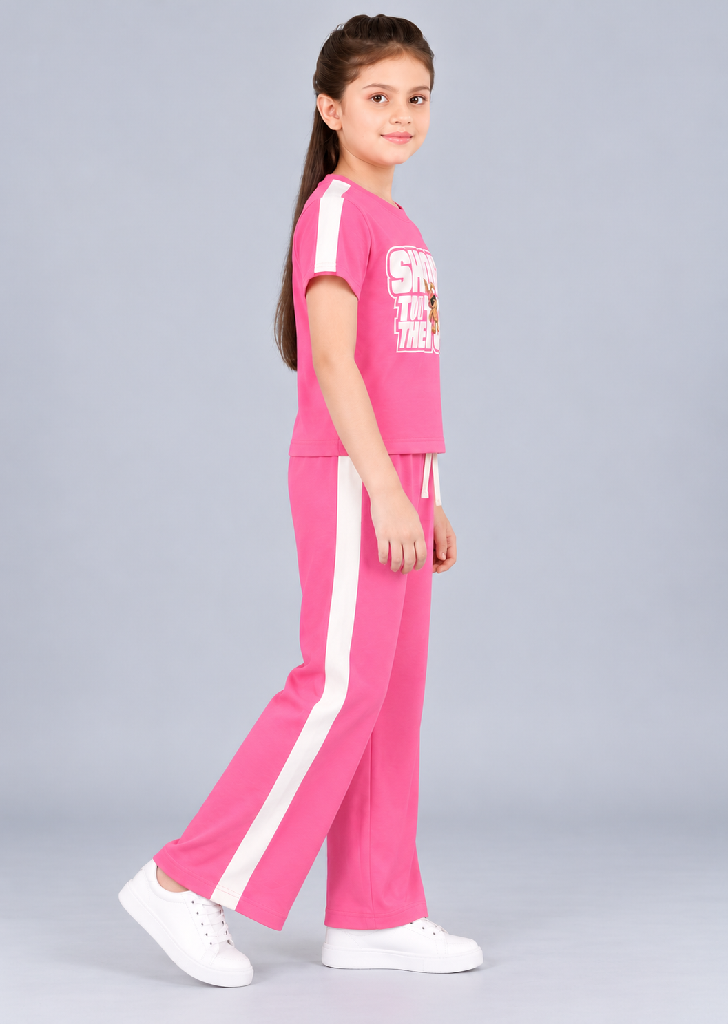 Girls Premium Printed Round Neck Co-Ord Set