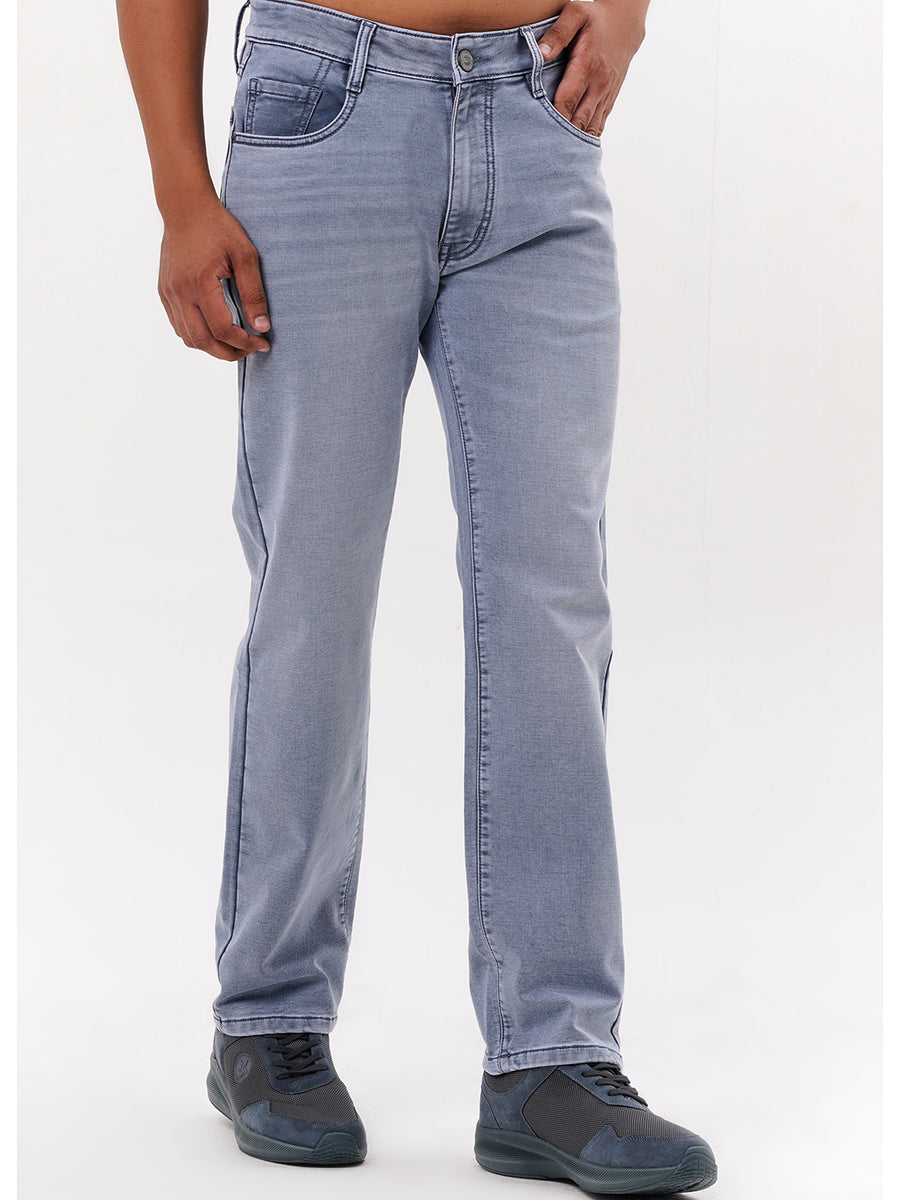 Men Light Grey Straight Fit Denim – Sparkyjeans - Main Image