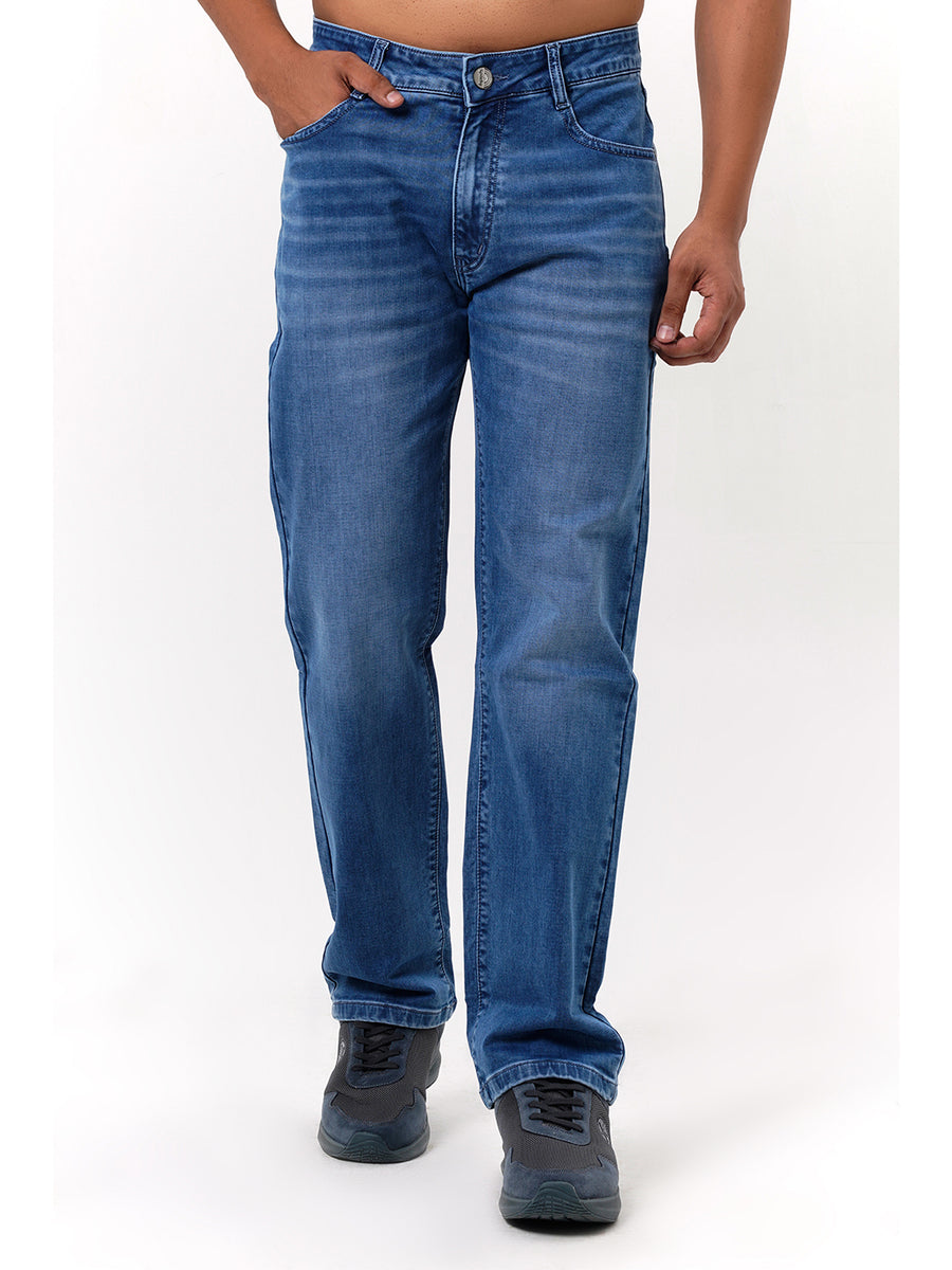 Men Blue Straight Fit Denim – Sparkyjeans - Main Image