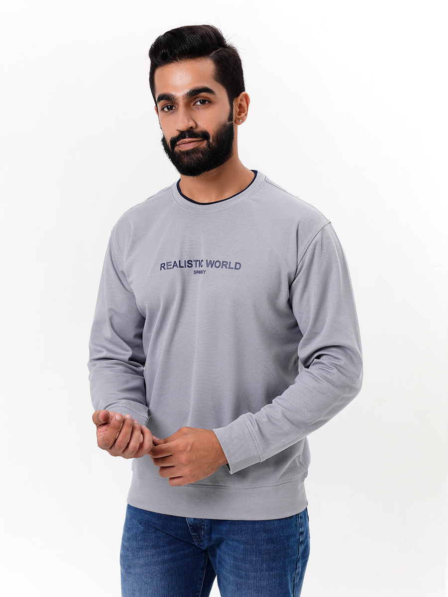 Men's Grey Solid Full Sleeves Sweatshirt – Sparkyjeans
