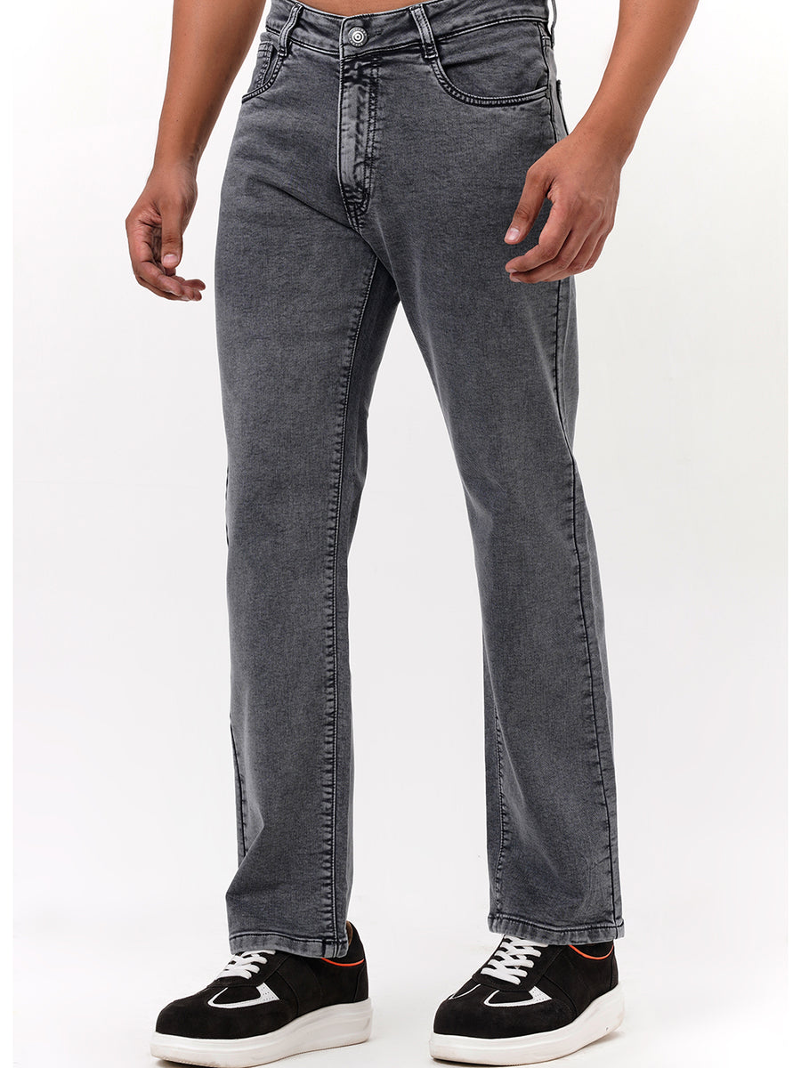 Men Light Grey Straight Fit Denim