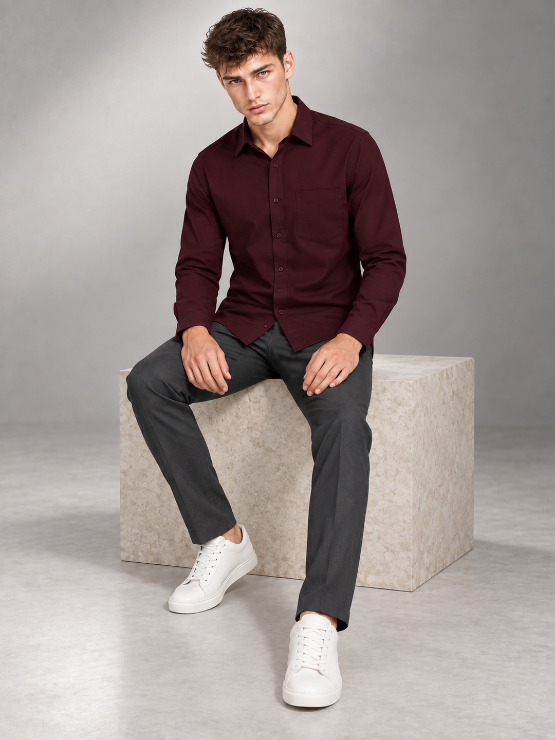 Men's Premium Mehroon Shirt